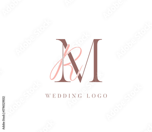 RM monogram logo. calligraphic signature icon. wedding logo