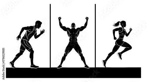 Athlete fitness and sport figures