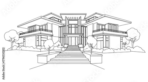 House modern architectural outline