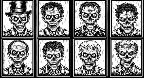 Zombie faces collection