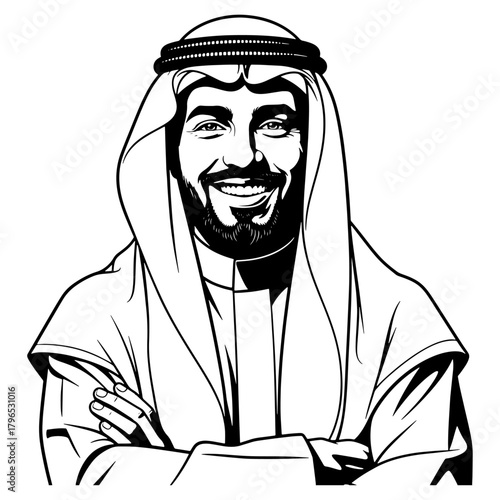 Arab man smiling