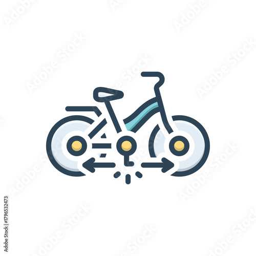 Color illustration icon for pedal commute