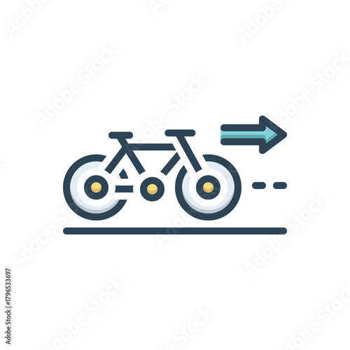Color illustration icon for bike lane