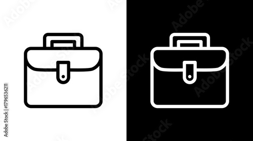 Briefcase With Icon Set Design