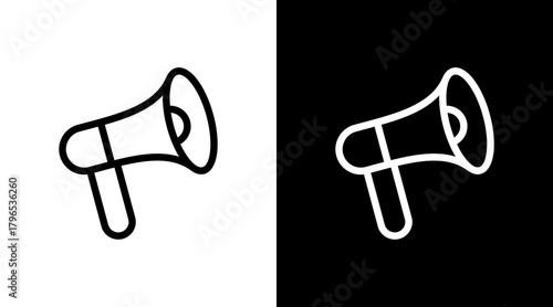 Megaphone With Icon Set Design