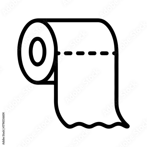 toilet paper vector line icon on a white background
Vector line icon