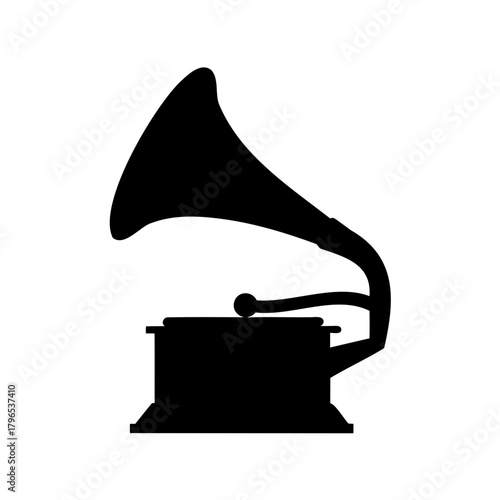 Silhouette of a vintage gramophone showcasing the history of music recording