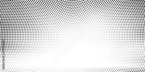 Monochrome Dots Background. Fade Texture. Vintage Pop-art Backdrop. Grunge Black and White Overlay. Vector illustration