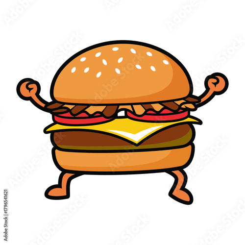 burger held in hand with cheese lettuce and tomato