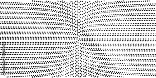 Abstract geometric black and white deco art halftone hexagone and triangle print pattern. vector background