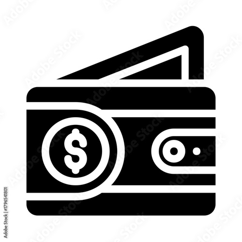 Wallet with a dollar sign icon on it ideal for financial concepts, money management themes, budgeting ideas, and bankingrelated designs.
