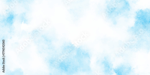 A soft ethereal watercolor background featuring light blue hues and delicate cloud like textures dominates the composition