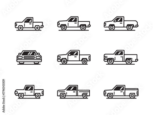 Pickup Truck Line Art Adventure On Wheels