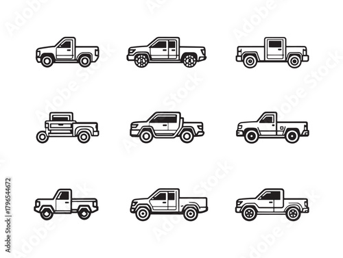 Pickup Truck Line Art Strength Meets Style