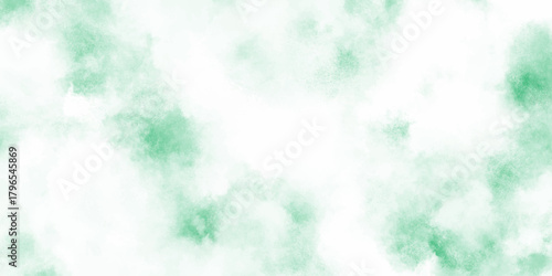 A softly blurred abstract background of pale green watercolor washes with white space creates a calming and ethereal texture