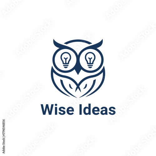 A stylized owl icon with lightbulb eyes, a visual representation of wisdom and insightful concepts