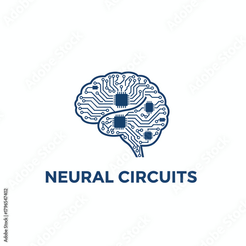 A stylized brain illustration crafted from circuits above the text "NEURAL CIRCUITS