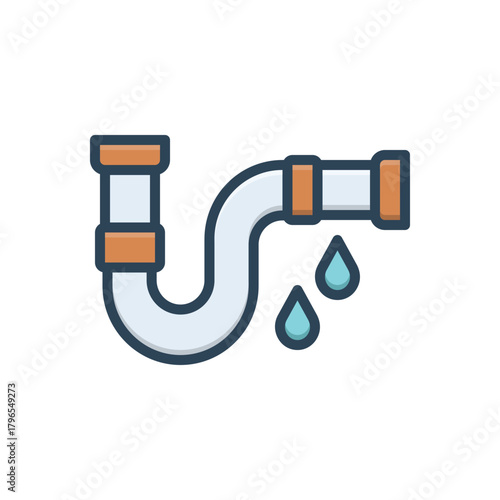 Color illustration icon for plumbing system