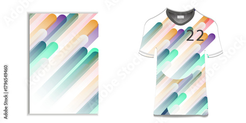T-shirt sport template design for soccer jersey, football kit or basketball, badminton jersey. Sport uniform in front and back view. Sport shirt mock up for sport club. Vector Illustration.