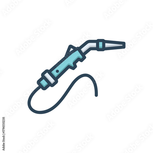 Color illustration icon for welding torch