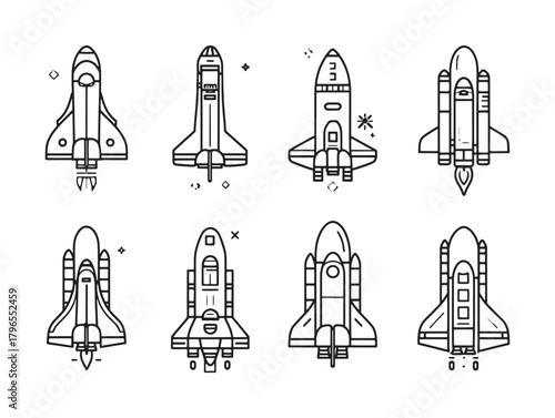 Planetary Shuttle line art explores distant worlds