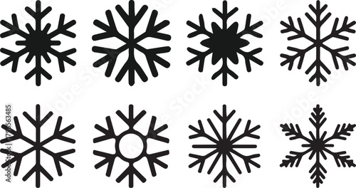 set of Christmas vector snowflakes