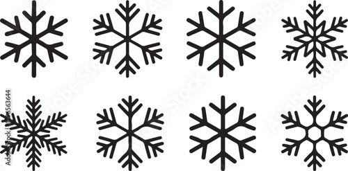 set of Christmas vector snowflakes