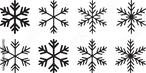 set of Christmas vector snowflakes