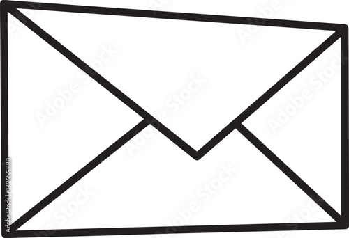 Modern minimalist envelope icon for communication, sending messages, notifications, and email, perfect for websites and apps, originally a vector graphic