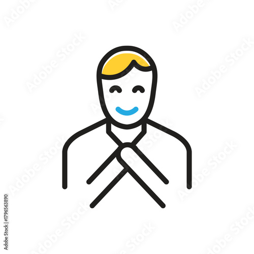 Multi color icon for pleased