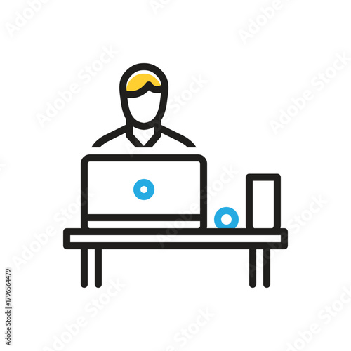 Multi color icon for works