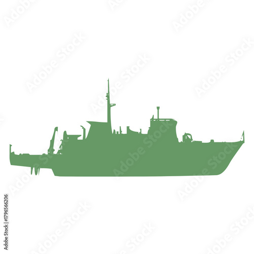 Green Ship Silhouette