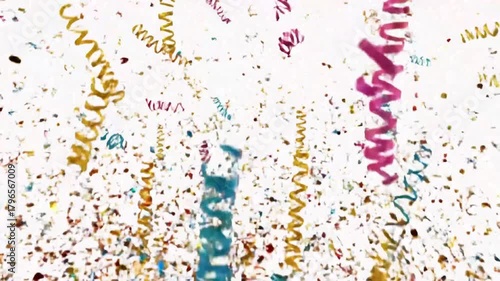 Festive swirls in a colorful confetti storm