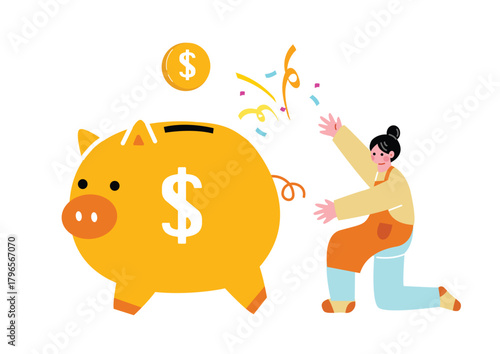 ドルを稼ぐ女性