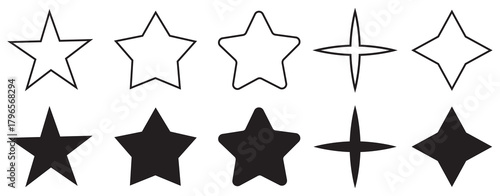 icon set of stars with different variations