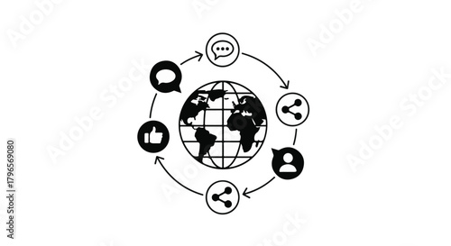 Global communication network connecting people and ideas around the world