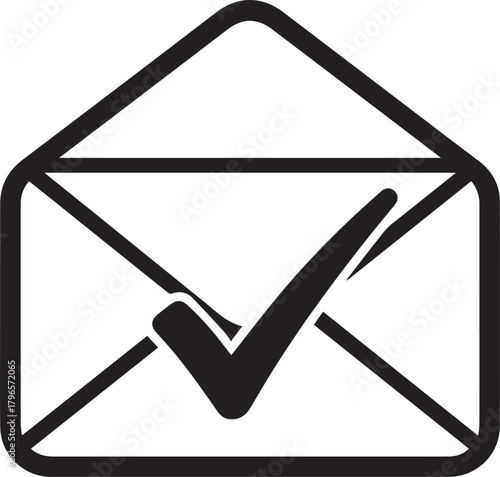 Confirmed email graphic with checkmark for professional business communications or marketing campaign for successful outreach and inbox delivery