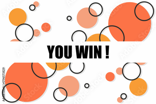 Vector banner. Megaphone with you win speech bubble. Loudspeaker. Banner for business, marketing. Banner design vector illustration.