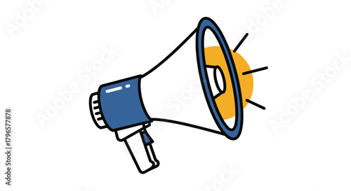 The loud and clear announcement of important information with a megaphone illustration. 