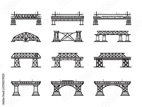 Railway Bridge Line Art Minimalist Design