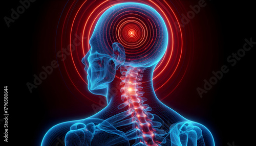 headache with red glow