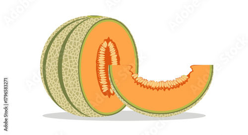 Freshly Sliced Cantaloupe: A Vibrant And Appetizing Depiction Of Summer Produce