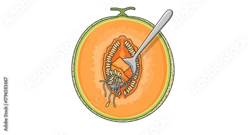 Freshly Sliced Cantaloupe Prepared For Eating And Ready To Be Enjoyed Immediately