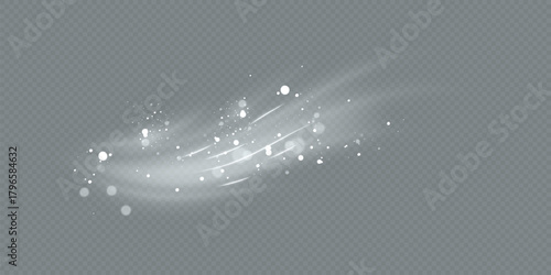 Air, wind effect isolated on transparent background. Airflow overlay fresh air for cleaning, cooling or changing the air. Wind Wave Effect. 3D vector illustration