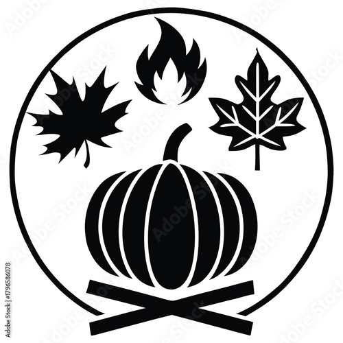 A black silhouette of autumn vibes