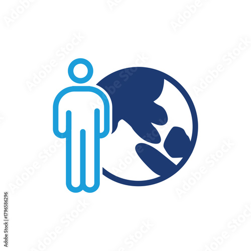 human and shield colored icon vector design good for web or mobile app