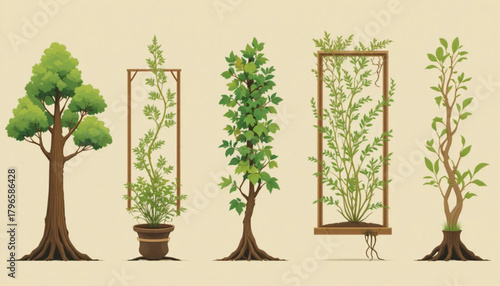 vector illustration of a tree with roots