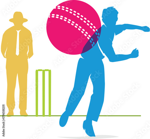 Attractive editable vector cricket bowler in action design great for your design resources print and other