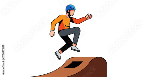 Graphic Representation Of A Person Performing A Jump Or Stunt In A Black Background