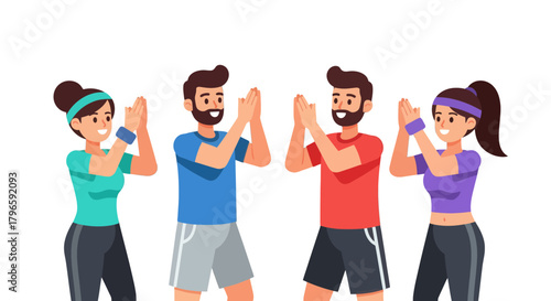 Group Fitness Applause Illustration: A Vibrant Depiction of Teamwork and Celebration